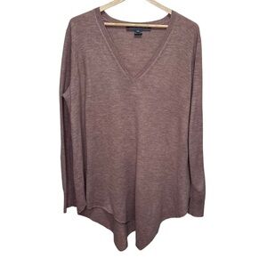 French Connection Tan Vneck Long Sleeve Lightweight Sweater Size XL